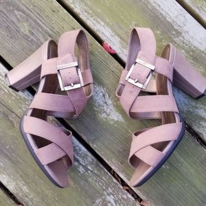 Tan heels sandals